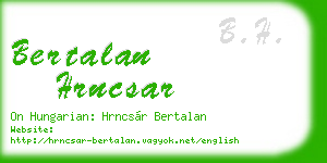 bertalan hrncsar business card