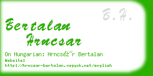 bertalan hrncsar business card